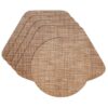 Sweet Pea Linens - Brown/Tan Wipe Clean Wedge-Shaped Placemats - Set of Four plus Center Round-Charger (SKU#: RS5-1006-F20) - Main Product Image