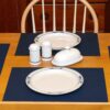 Sweet Pea Linens - Dark Blue Wipe Clean Rectangle Placemats - Set of Two (SKU#: RS2-1002-F21) - Table Setting