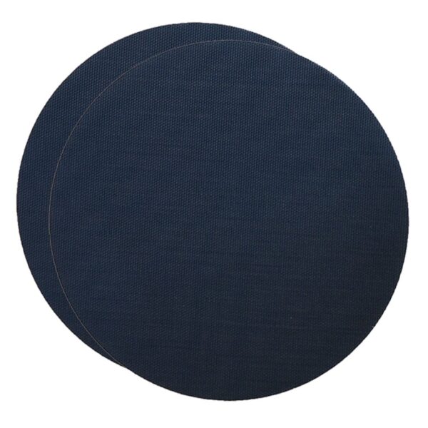 Sweet Pea Linens - Dark Blue Wipe Clean Charger-Center Round Placemats - Set of Two (SKU#: RS2-1015-F21) - Main Product Image