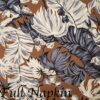 Sweet Pea Linens - Brown, Black & Cream Tropical Leaf Rolled Hem Cloth Napkin (SKU#: R-1010-F23) - Swatch