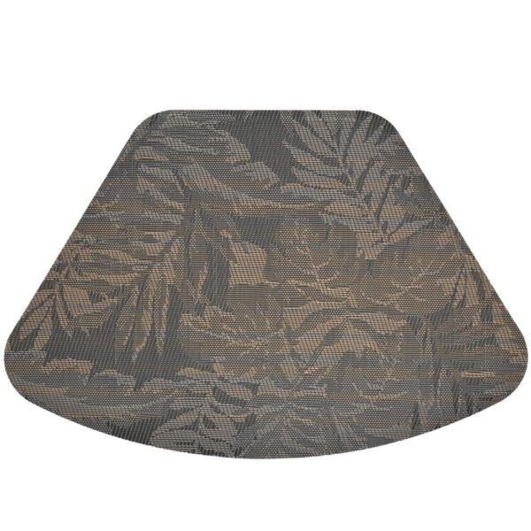 Sweet Pea Linens - Mocha Brown Leaf Wipe Clean Wedge-Shaped Placemat (SKU#: R-1006-F27) - Main Product Image