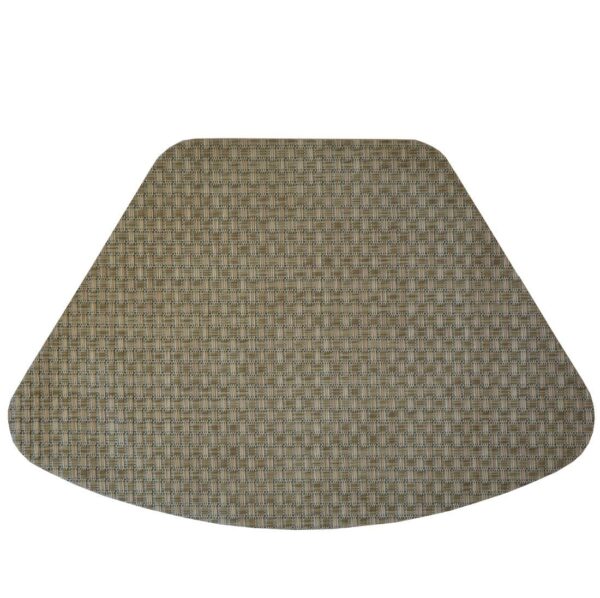 Sweet Pea Linens - Sage Green & Tan Wipe Clean Wedge-Shaped Placemat (SKU#: R-1006-F30) - Main Product Image