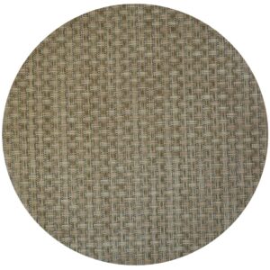 Sweet Pea Linens - Sage Green & Tan Wipe Clean Charger-Center Round Placemat (SKU#: R-1015-F30) - Main Product Image