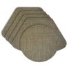 Sweet Pea Linens - Sage Green & Tan Wipe Clean Wedge-Shaped Placemats - Set of Four plus Center Round-Charger (SKU#: RS5-1006-F30) - Main Product Image