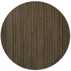 Sweet Pea Linens - Dark Brown & Blue Wipe Clean Charger-Center Round Placemat (SKU#: R-1015-F31) - Main Product Image