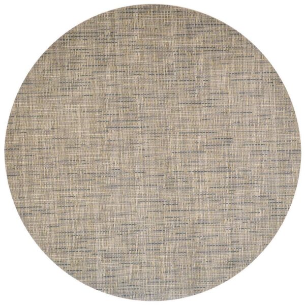 Sweet Pea Linens - Putty & Blue Wipe Clean Charger-Center Round Placemat (SKU#: R-1015-F33) - Main Product Image