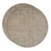 Sweet Pea Linens - Putty & Blue Wipe Clean Charger-Center Round Placemats - Set of Two (SKU#: RS2-1015-F33) - Main Product Image