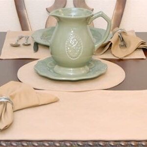 Sweet Pea Linens - Golden Yellow Tan Leather Look Rectangle Placemats - Set of Two (SKU#: RS2-1002-G2) - Table Setting