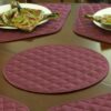 Sweet Pea Linens - Claret Quilted Charger-Center Round Placemat (SKU#: R-1015-H30) - Table Setting