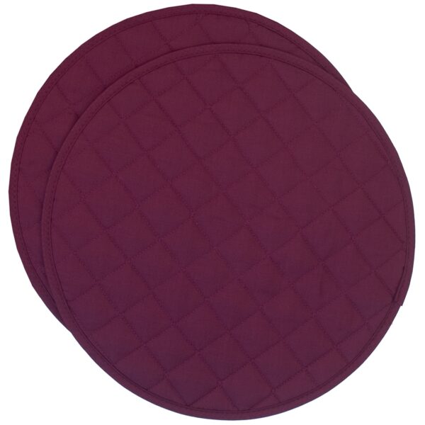 Sweet Pea Linens - Claret Quilted Charger-Center Round Placemats - Set of Two (SKU#: RS2-1015-H30) - Main Product Image