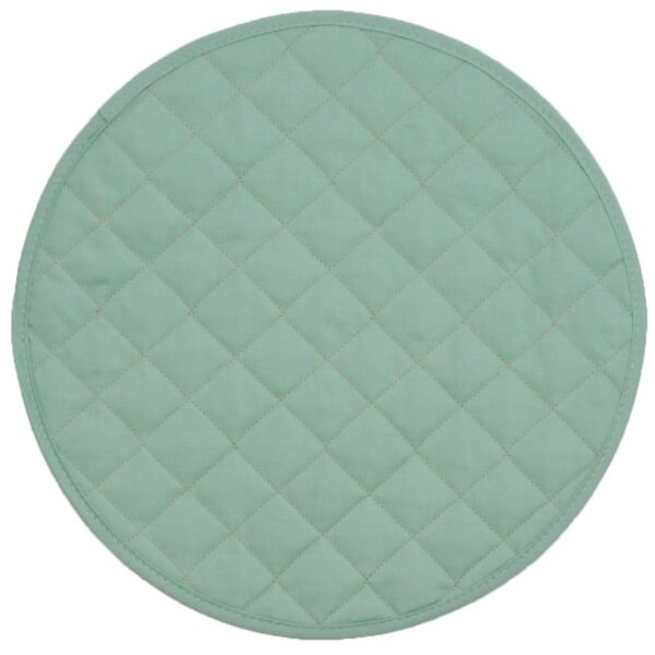 Sweet Pea Linens - Seafoam Green Quilted Charger-Center Round Placemat (SKU#: R-1015-H5) - Main Product Image