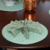Sweet Pea Linens - Seafoam Green Quilted Charger-Center Round Placemat (SKU#: R-1015-H5) - Table Setting