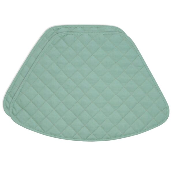 Sweet Pea Linens - Seafoam Green Quilted Wedge-Shaped Placemats - Set of Two (SKU#: RS2-1006-H5) - Main Product Image