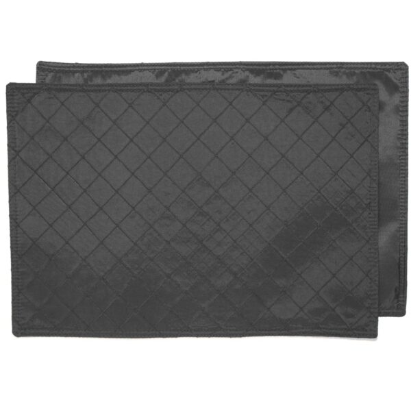 Sweet Pea Linens - Black Taffeta Pintucked Rectangle Placemats - Set of Two (SKU#: RS2-1002-K14) - Main Product Image