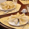 Sweet Pea Linens - Gold Shantung Cloth Napkin (SKU#: R-1010-K2) - Table Setting