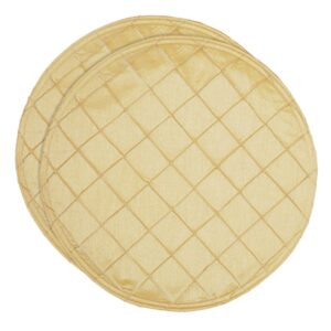 Sweet Pea Linens - Gold Pintucked Charger-Center Round Placemat (SKU#: R-1015-K2) - Main Product Image