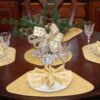 Sweet Pea Linens - Gold Pintucked Wedge-Shaped Placemats - Set of Two (SKU#: RS2-1006-K2) - Table Setting