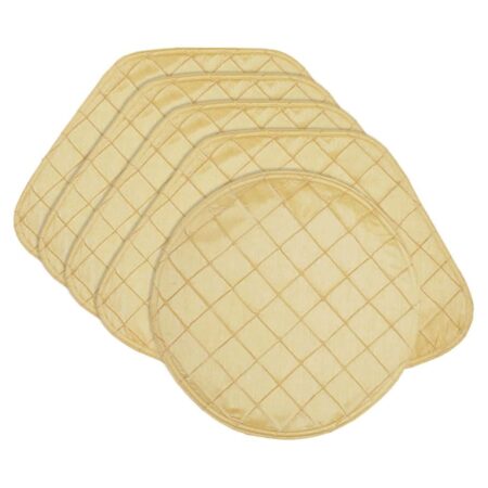 Sweet Pea Linens - Gold Pintucked Wedge-Shaped Placemats - Set of Four plus Center Round-Charger (SKU#: RS5-1006-K2) - Main Product Image