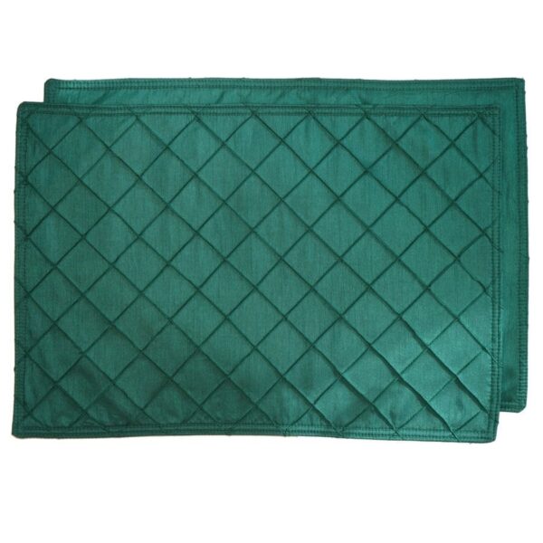 Sweet Pea Linens - Forest Green Pintucked Rectangle Placemat (SKU#: R-1002-K3) - Main Product Image