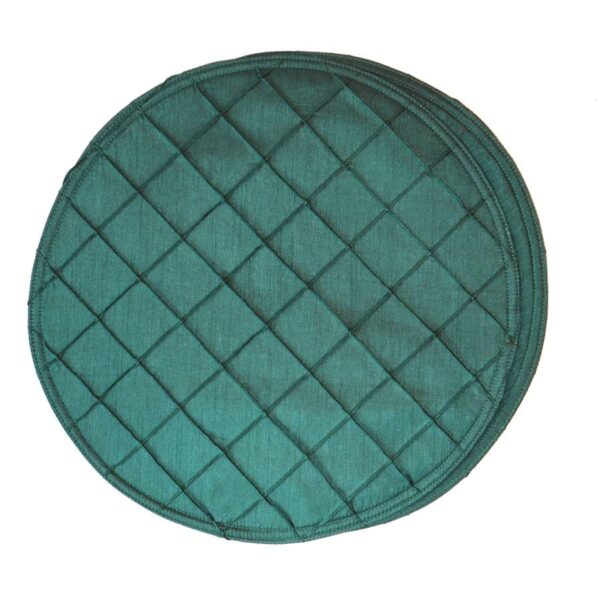Sweet Pea Linens - Forest Green Pintucked Charger-Center Round Placemat (SKU#: R-1015-K3) - Main Product Image