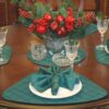 Sweet Pea Linens - Forest Green Pintucked Wedge-Shaped Placemats - Set of Two (SKU#: RS2-1006-K3) - Table Setting