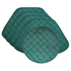Sweet Pea Linens - Forest Green Pintucked Wedge-Shaped Placemats - Set of Four plus Center Round-Charger (SKU#: RS5-1006-K3) - Main Product Image