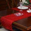 Sweet Pea Linens - Red Pintucked 72 inch Table Runner (SKU#: R-1024-K4) - Table Setting