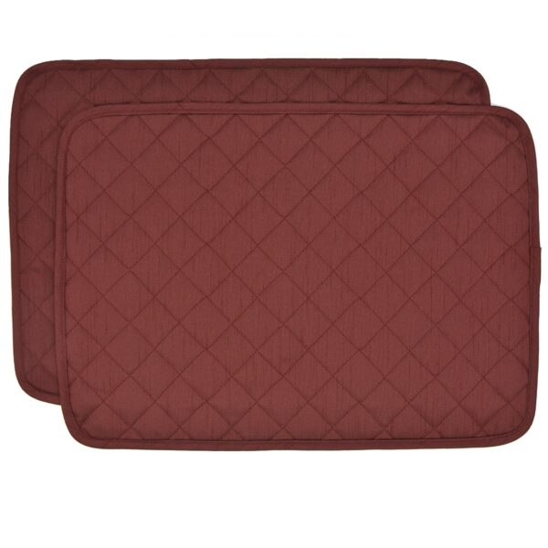 Sweet Pea Linens - Quilted Burgundy Silky Dupioni Rectangle Placemat (SKU#: R-1001-K5) - Main Product Image