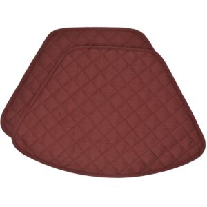 Sweet Pea Linens - Quilted Burgundy Silky Dupioni Wedge-Shaped Placemats - Set of Two (SKU#: RS2-1006-K5) - Main Product Image