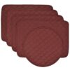 Sweet Pea Linens - Quilted Burgundy Silky Dupioni Rectangle Placemats - Set of Four plus Center Round-Charger (SKU#: RS5-1001-K5) - Main Product Image
