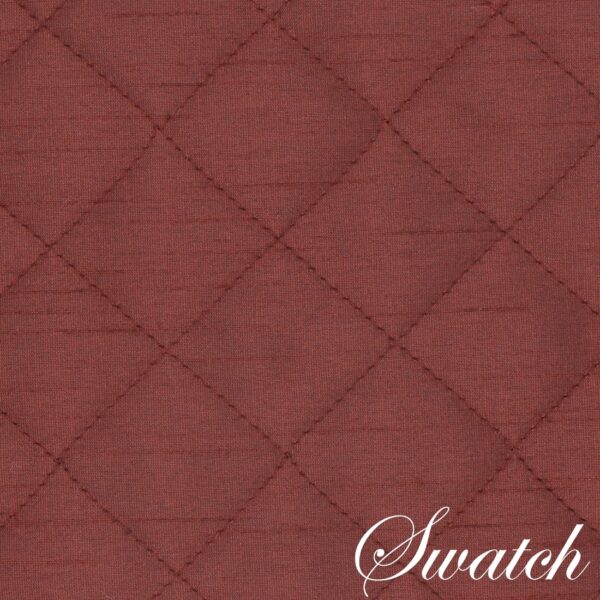 Sweet Pea Linens - Quilted Burgundy Silky Dupioni Rectangle Placemats - Set of Four plus Center Round-Charger (SKU#: RS5-1001-K5) - Swatch