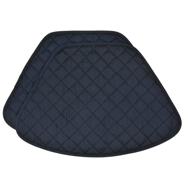 Sweet Pea Linens - Quilted Navy Blue Silky Dupioni Wedge-Shaped Placemat (SKU#: R-1006-K6) - Main Product Image