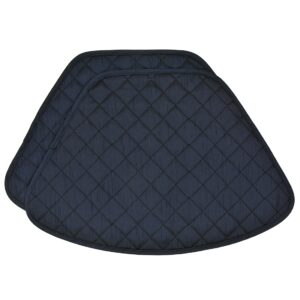 Sweet Pea Linens - Quilted Navy Blue Silky Dupioni Wedge-Shaped Placemats - Set of Two (SKU#: RS2-1006-K6) - Main Product Image