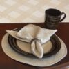 Sweet Pea Linens - Tan Lattice Jacquard Charger-Center Round Placemat (SKU#: R-1015-L21) - Table Setting