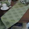 Sweet Pea Linens - Celery Green Lattice Jacquard 72 inch Table Runner (SKU#: R-1024-L22) - Table Setting