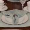 Sweet Pea Linens - Light Blue/Green Lattice Jacquard Cloth Napkin (SKU#: R-1010-L23) - Table Setting