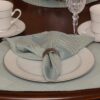 Sweet Pea Linens - Light Blue/Green Lattice Jacquard Cloth Napkins - Set of Four (SKU#: RS4-1010-L23) - Table Setting