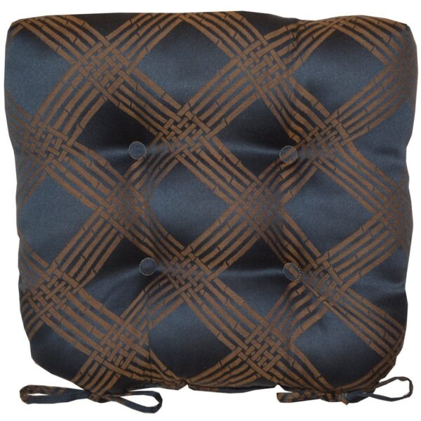 Sweet Pea Linens - Dark Blue Lattice Jacquard Chair Cushion Pad (SKU#: R-1014-L24) - Main Product Image