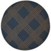 Sweet Pea Linens - Dark Blue Lattice Jacquard Charger-Center Round Placemat (SKU#: R-1015-L24) - Main Product Image