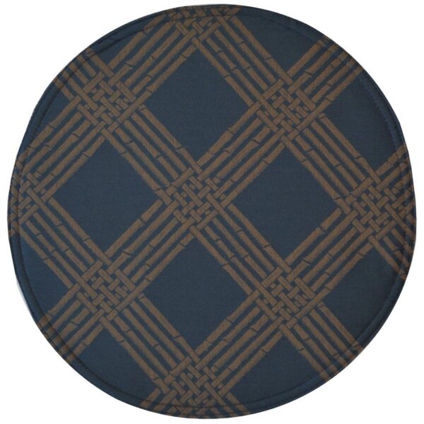 Sweet Pea Linens - Dark Blue Lattice Jacquard Charger-Center Round Placemats - Set of Two (SKU#: RS2-1015-L24) - Main Product Image