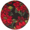 Sweet Pea Linens - Red Poinsettia on Black Quilted Holiday Print Charger-Center Round Placemat (SKU#: R-1015-L92) - Main Product Image
