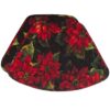 Sweet Pea Linens - Red Poinsettia on Black Quilted Holiday Print Wedge-Shaped Placemats - Set of Two (SKU#: RS2-1006-L92) - Main Product Image