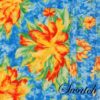Sweet Pea Linens - Yellow-Blue Tropical Print Floral Print 54 inch Table Runner (SKU#: R-1020-M6) - Swatch