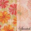 Sweet Pea Linens - Pink & Orange Floral Print 54 inch Table Runner (SKU#: R-1020-M7) - Swatch