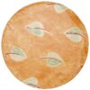 Sweet Pea Linens - Gold with Leaves Wipe Clean Charger-Center Round Placemat (SKU#: R-1015-N4) - Main Product Image