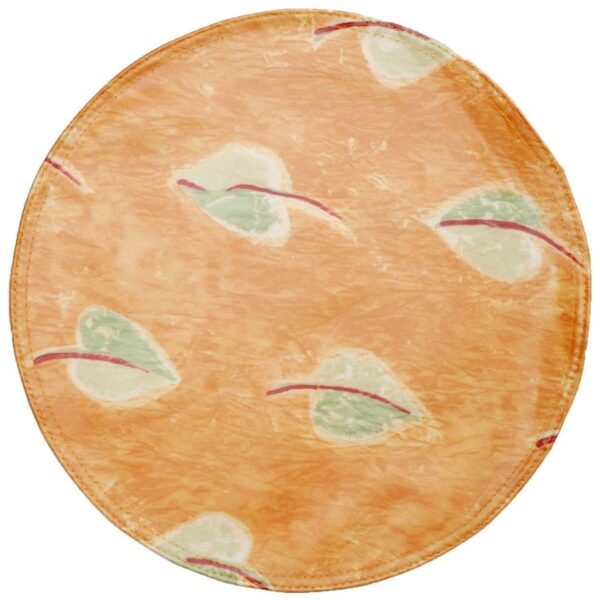 Sweet Pea Linens - Gold with Leaves Wipe Clean Charger-Center Round Placemat (SKU#: R-1015-N4) - Main Product Image