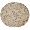 Sweet Pea Linens - Soft Green Jacobean Floral Print Charger-Center Round Placemat (SKU#: R-1015-P3) - Main Product Image