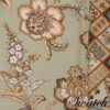 Sweet Pea Linens - Soft Green Jacobean Floral Print Charger-Center Round Placemat (SKU#: R-1015-P3) - Swatch