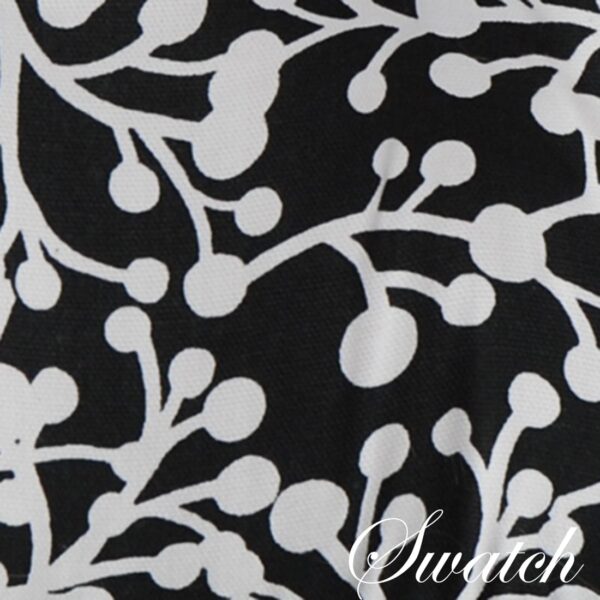 Sweet Pea Linens - Black Vine Print Gripper Bottom Chair Cushion Pads - Set of Two (SKU#: RS2-1016-P70) - Swatch