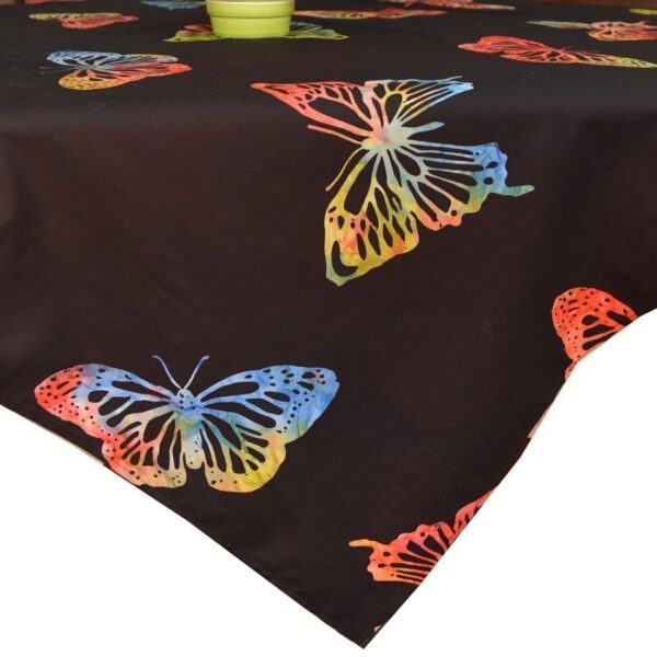 Sweet Pea Linens - Black Butterfly Batik 42 inch Square Table Cloth (SKU#: R-1008-Q26) - Main Product Image